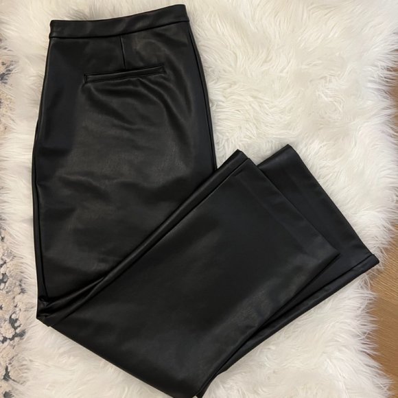 Like New Halogen Faux Leather High Waist Pants Sz 14 - Picture 2 of 5